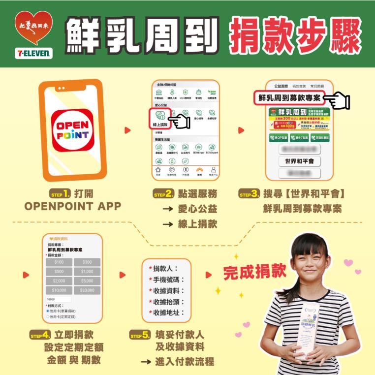 7-ELEVEN把愛找回來~世界和平會「鮮乳周到」服務方案
