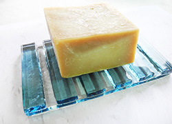 寬直紋皂盤／藍色